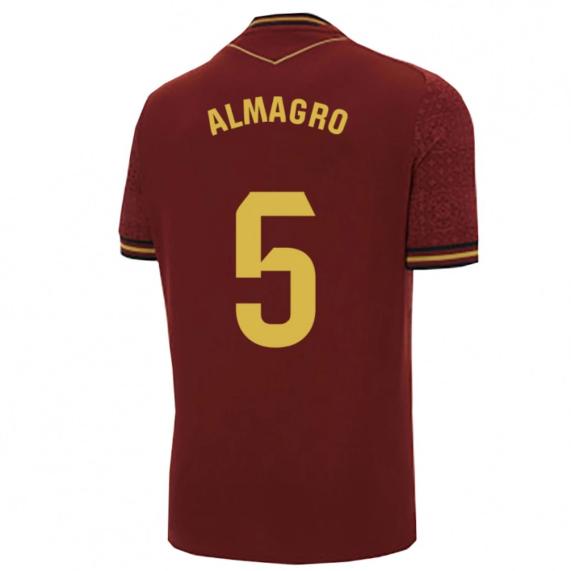 Danxen Hombre Camiseta Samu Almagro #5 Burdeos Oro 2ª Equipación 2025/26 La Camisa
