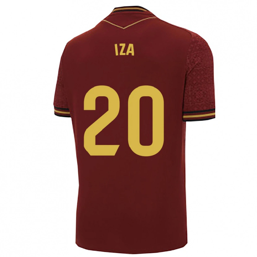 Danxen Hombre Camiseta Iza Carcelén #20 Burdeos Oro 2ª Equipación 2025/26 La Camisa