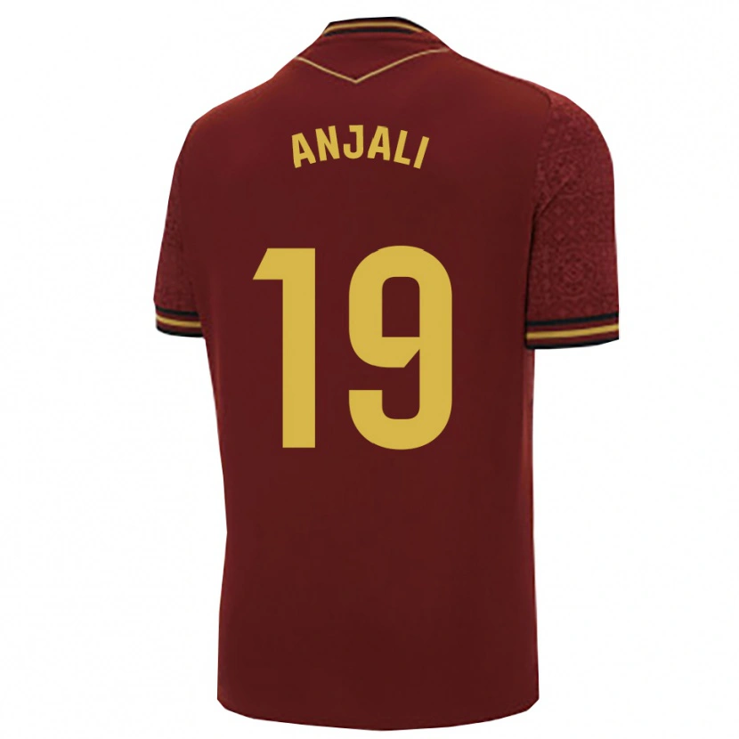Danxen Hombre Camiseta Anjali Jane Kaur Singh #19 Burdeos Oro 2ª Equipación 2025/26 La Camisa
