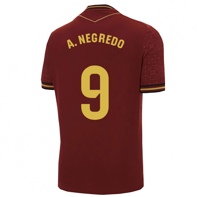 Danxen Hombre Camiseta Álvaro Negredo #9 Burdeos Oro 2ª Equipación 2025/26 La Camisa