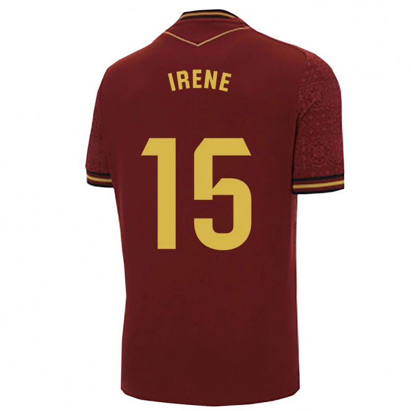 Danxen Hombre Camiseta Irene Laseca Perez #15 Burdeos Oro 2ª Equipación 2025/26 La Camisa