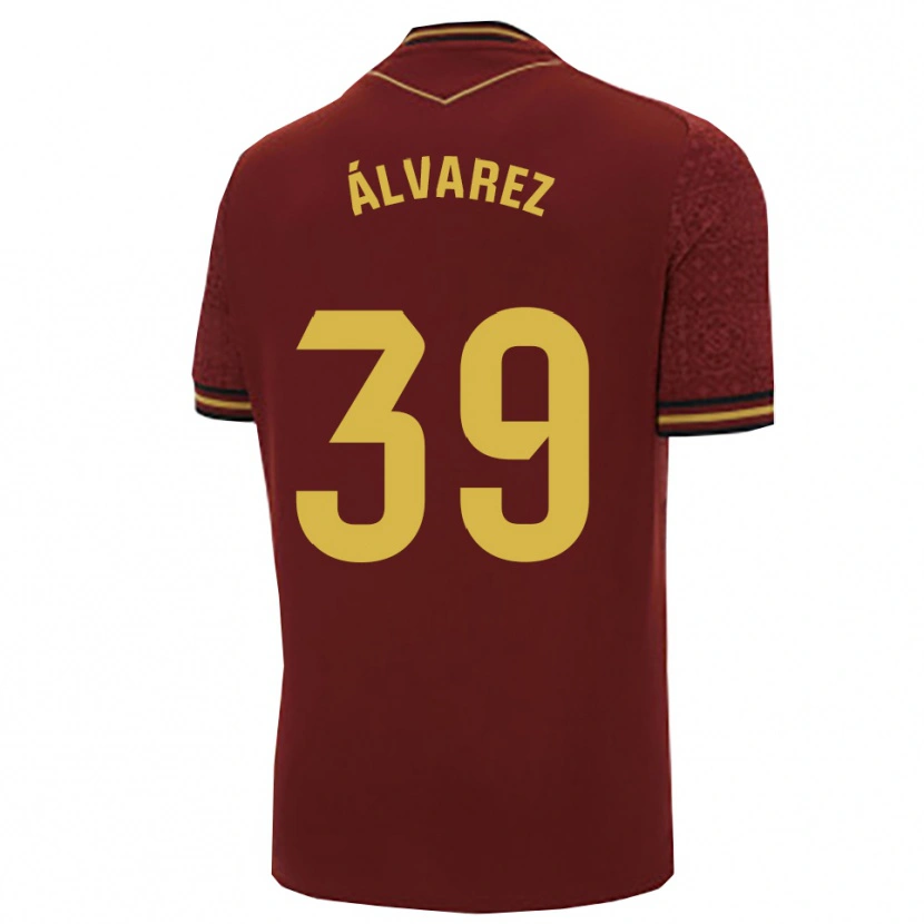 Danxen Hombre Camiseta Ismael Álvarez #39 Burdeos Oro 2ª Equipación 2025/26 La Camisa