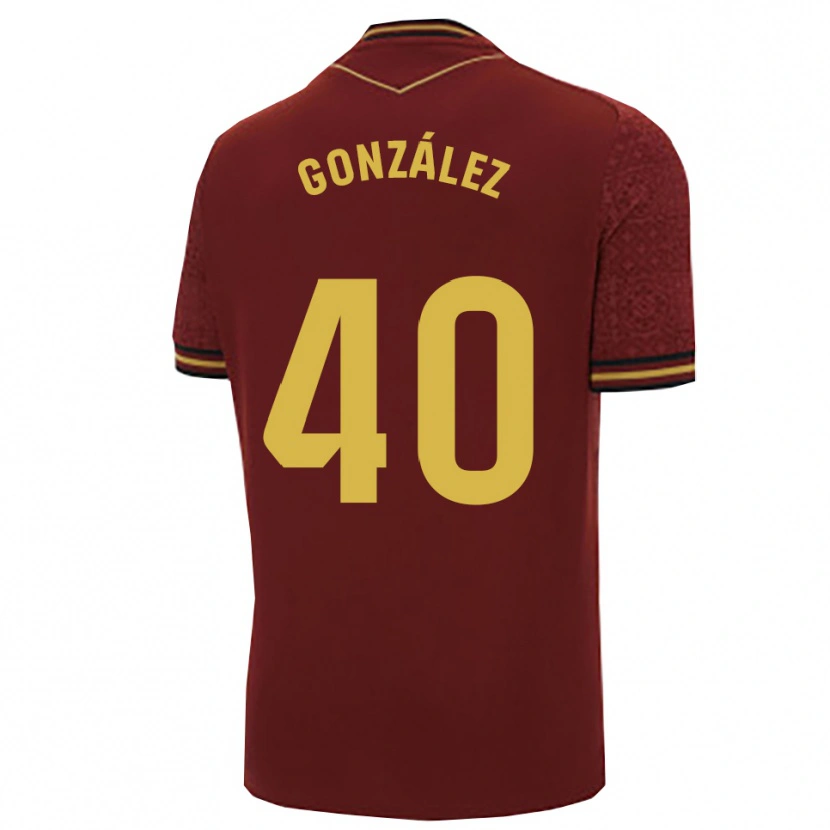 Danxen Hombre Camiseta José González #40 Burdeos Oro 2ª Equipación 2025/26 La Camisa