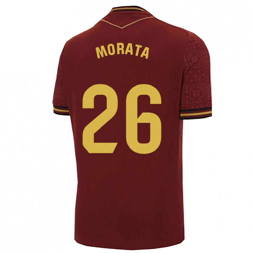 Danxen Hombre Camiseta Álex Morata #26 Burdeos Oro 2ª Equipación 2025/26 La Camisa
