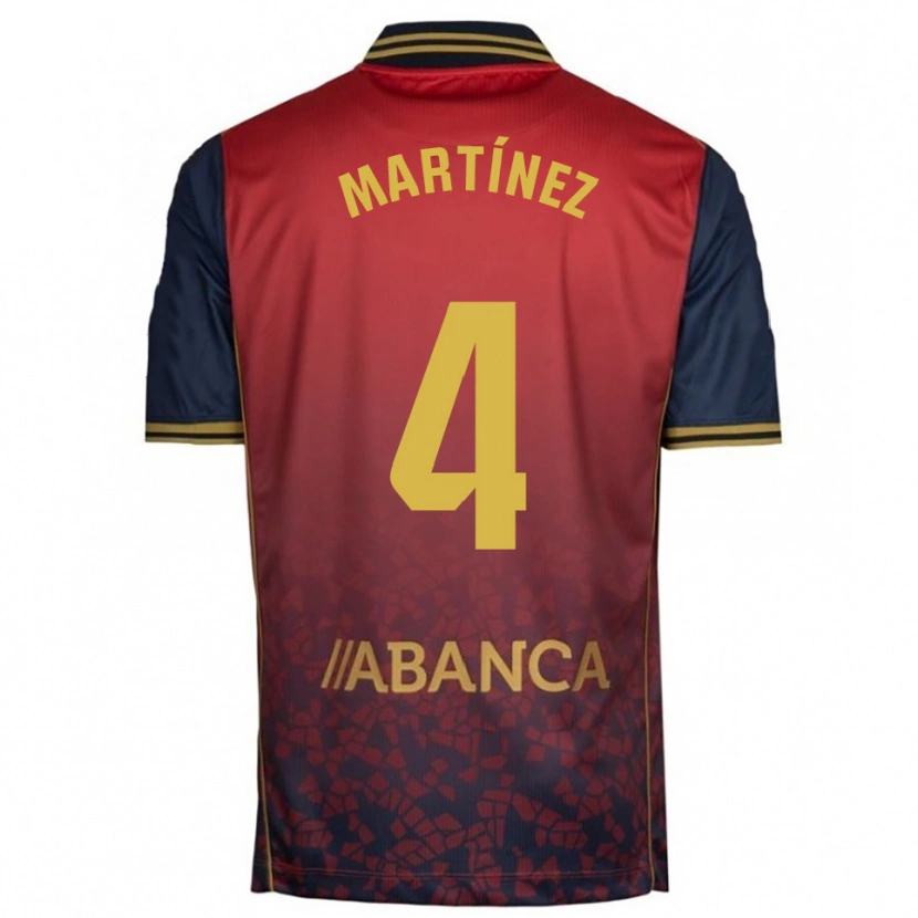 Danxen Hombre Camiseta Pablo Martínez #4 Rojo Marino 2ª Equipación 2025/26 La Camisa