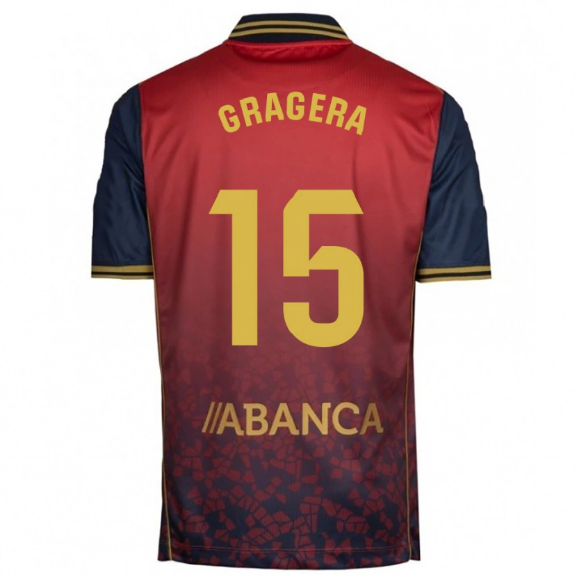 Danxen Hombre Camiseta José Gragera #15 Rojo Marino 2ª Equipación 2025/26 La Camisa