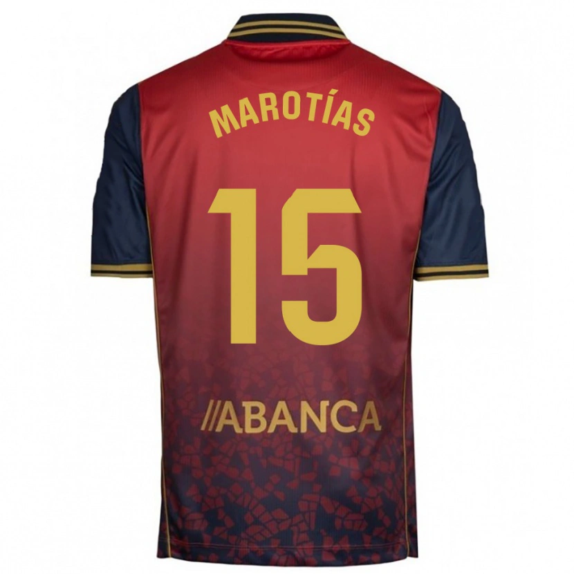 Danxen Hombre Camiseta Oscar Marotías #15 Rojo Marino 2ª Equipación 2025/26 La Camisa