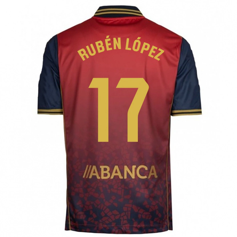 Danxen Hombre Camiseta Rubén López #17 Rojo Marino 2ª Equipación 2025/26 La Camisa