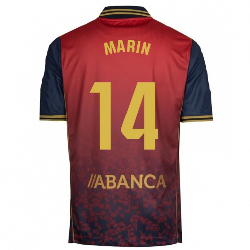 Danxen Hombre Camiseta Ainhoa Marín #14 Rojo Marino 2ª Equipación 2025/26 La Camisa