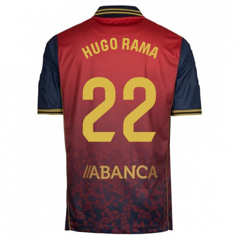 Danxen Hombre Camiseta Hugo Rama #22 Rojo Marino 2ª Equipación 2025/26 La Camisa
