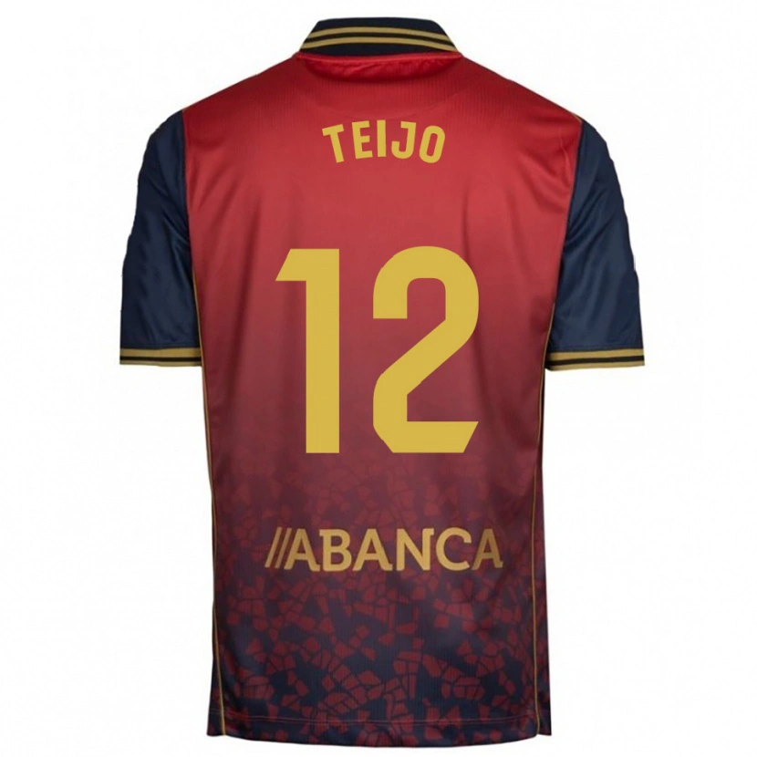 Danxen Hombre Camiseta Quique Teijo #12 Rojo Marino 2ª Equipación 2025/26 La Camisa
