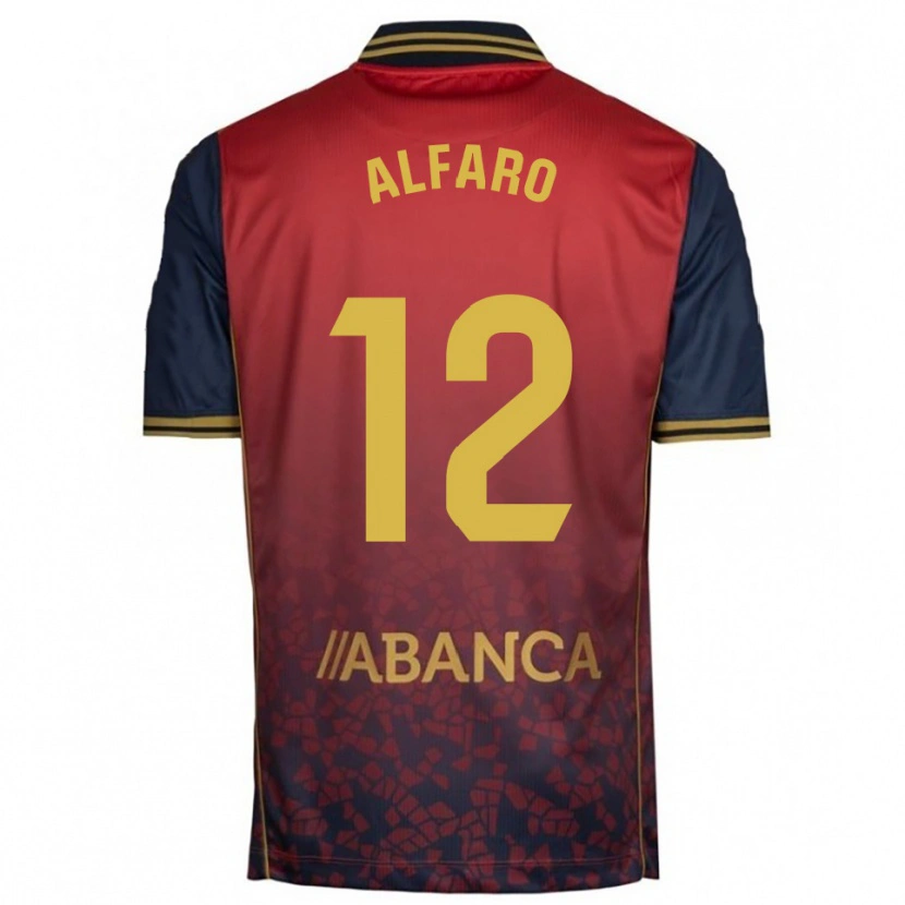 Danxen Hombre Camiseta Alejandro Alfaro #12 Rojo Marino 2ª Equipación 2025/26 La Camisa