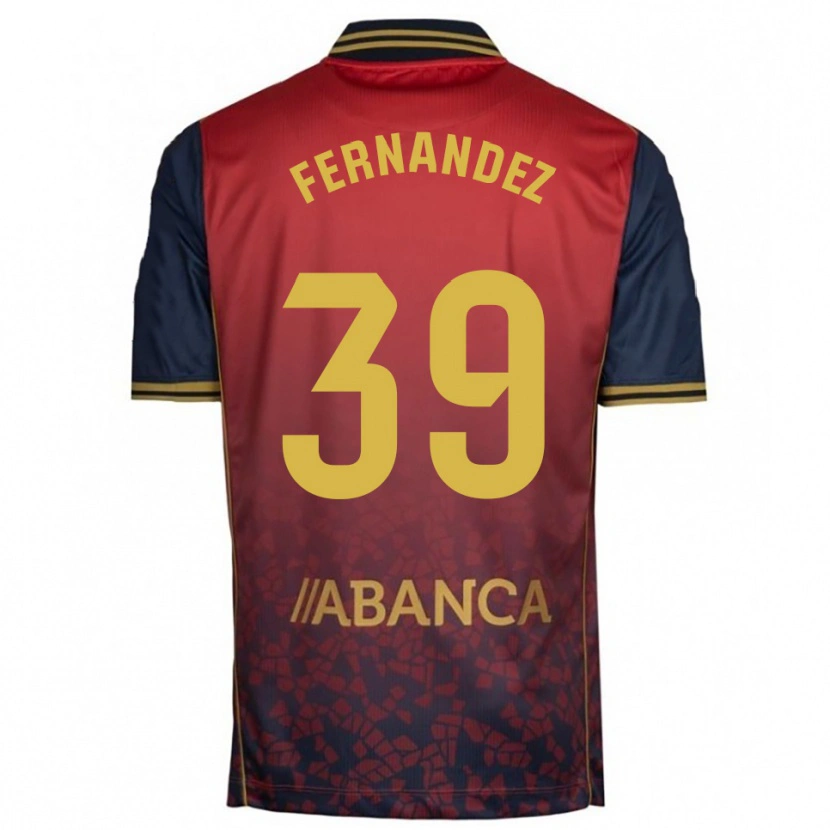 Danxen Hombre Camiseta David Fernández #39 Rojo Marino 2ª Equipación 2025/26 La Camisa
