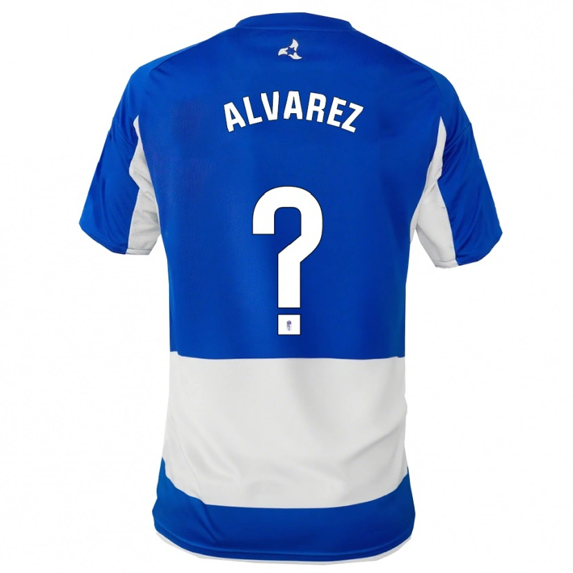 Danxen Hombre Camiseta Rubén Álvarez #0 Azul Blanco 2ª Equipación 2025/26 La Camisa