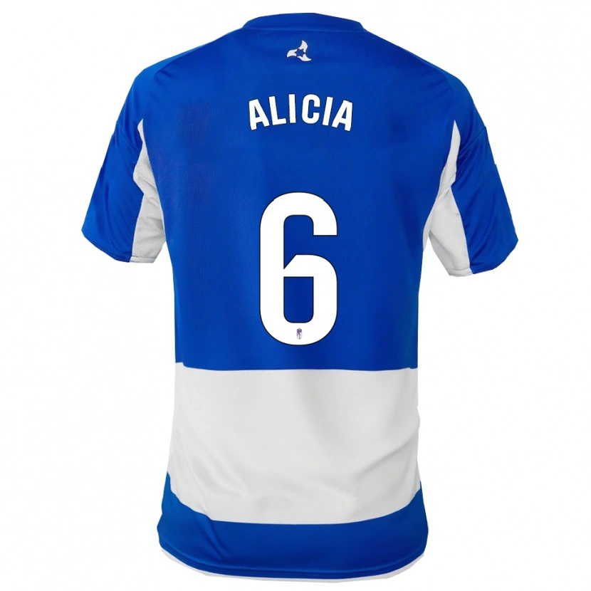 Danxen Hombre Camiseta Alicia #6 Azul Blanco 2ª Equipación 2025/26 La Camisa