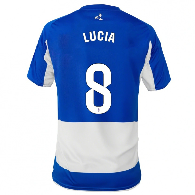 Danxen Hombre Camiseta Lucía Martínez #8 Azul Blanco 2ª Equipación 2025/26 La Camisa