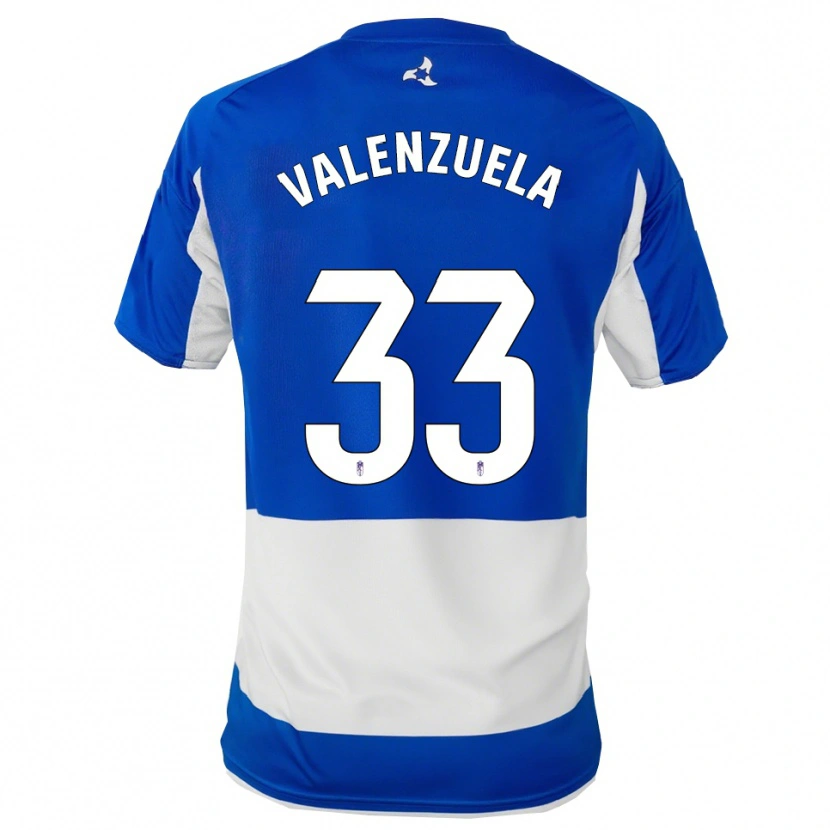 Danxen Hombre Camiseta Adrián Valenzuela #33 Azul Blanco 2ª Equipación 2025/26 La Camisa