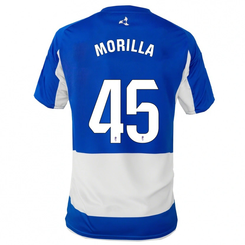 Danxen Hombre Camiseta David Morilla #45 Azul Blanco 2ª Equipación 2025/26 La Camisa