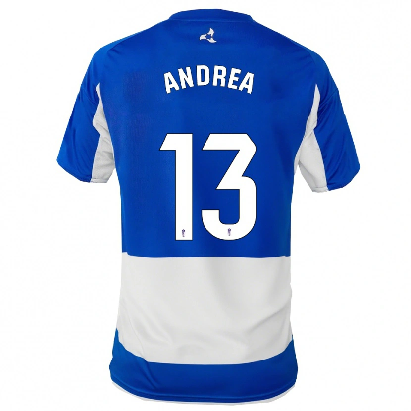 Danxen Hombre Camiseta Andrea Romero Burgos #13 Azul Blanco 2ª Equipación 2025/26 La Camisa