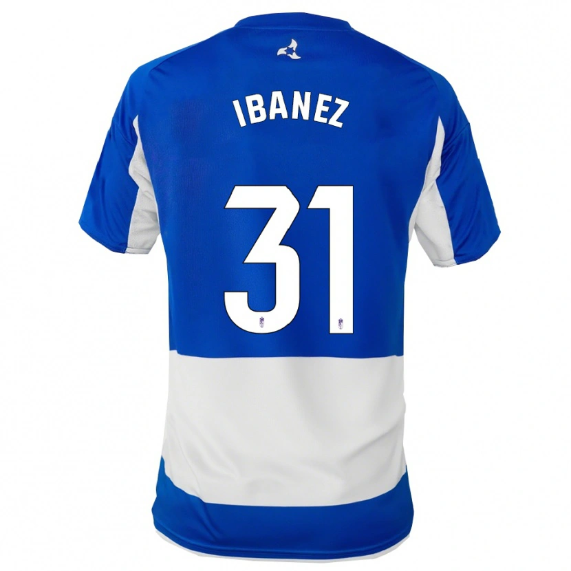Danxen Hombre Camiseta Alba Ibáñez #31 Azul Blanco 2ª Equipación 2025/26 La Camisa
