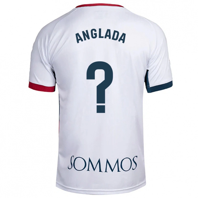 Danxen Hombre Camiseta Hugo Anglada #0 Blanco Rojo 2ª Equipación 2025/26 La Camisa