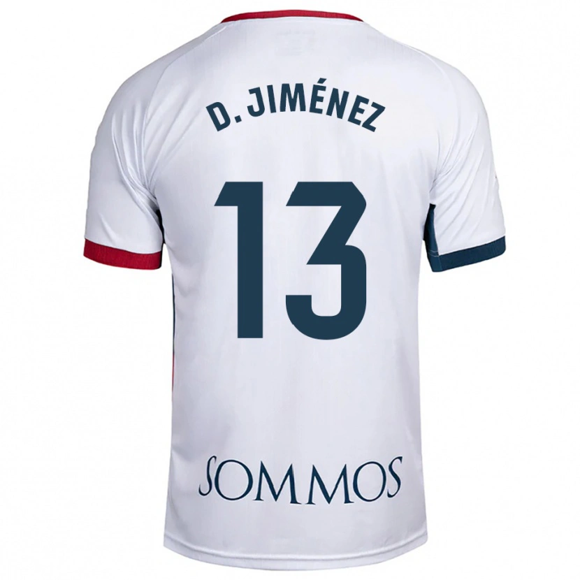 Danxen Hombre Camiseta Dani Jiménez #13 Blanco Rojo 2ª Equipación 2025/26 La Camisa