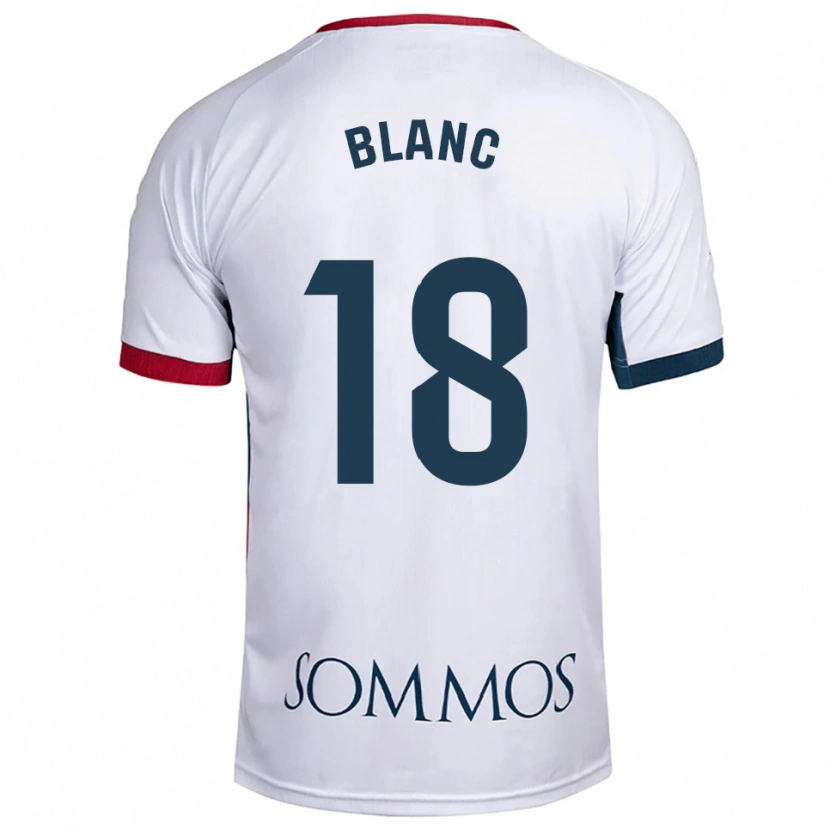 Danxen Hombre Camiseta Laia Blanc #18 Blanco Rojo 2ª Equipación 2025/26 La Camisa