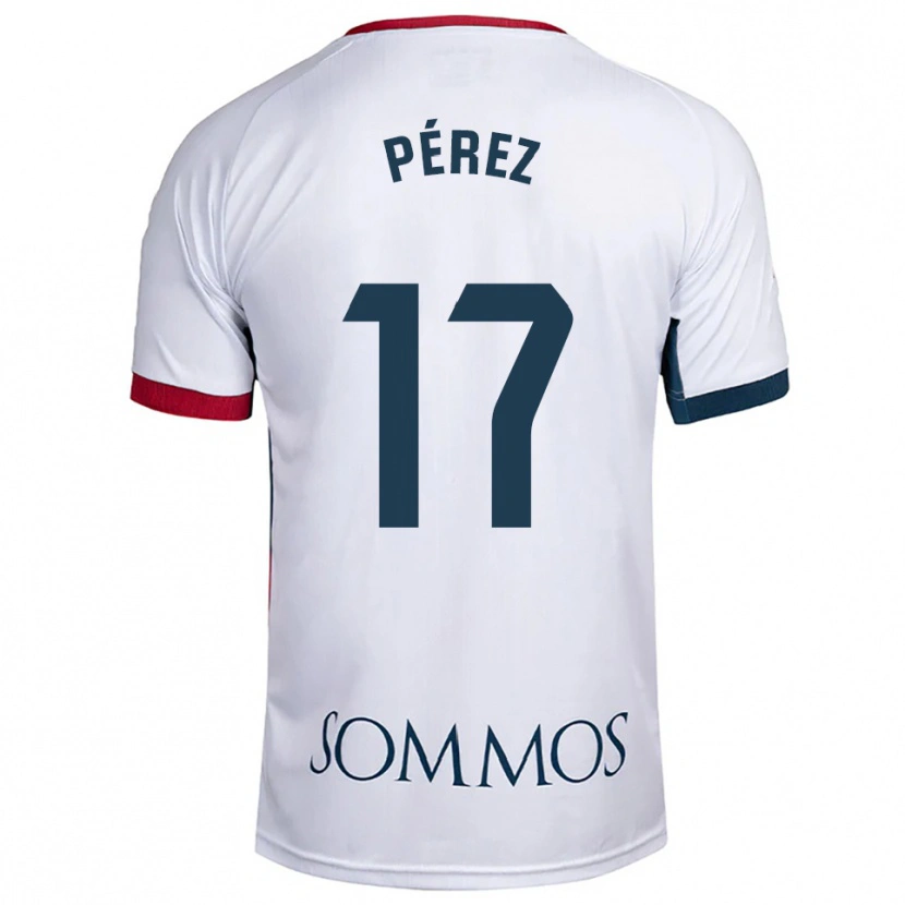 Danxen Hombre Camiseta Ángel Pérez #17 Blanco Rojo 2ª Equipación 2025/26 La Camisa
