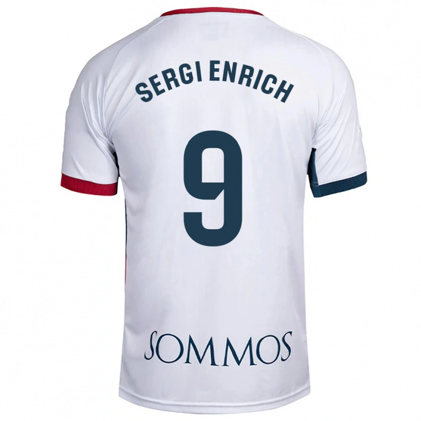Danxen Hombre Camiseta Sergi Enrich #9 Blanco Rojo 2ª Equipación 2025/26 La Camisa