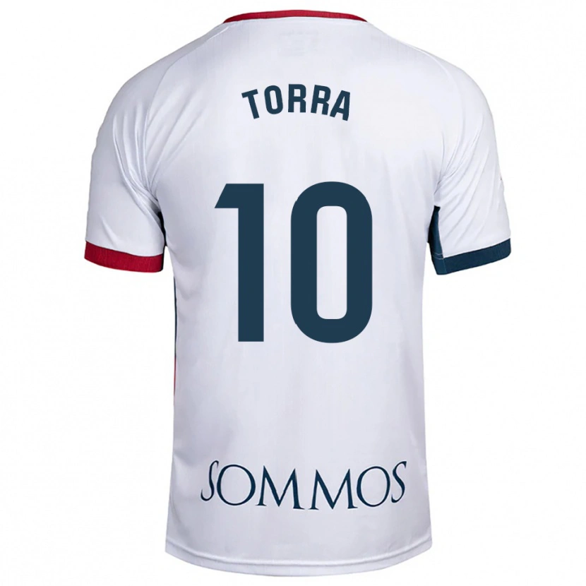 Danxen Hombre Camiseta Marc Torra #10 Blanco Rojo 2ª Equipación 2025/26 La Camisa