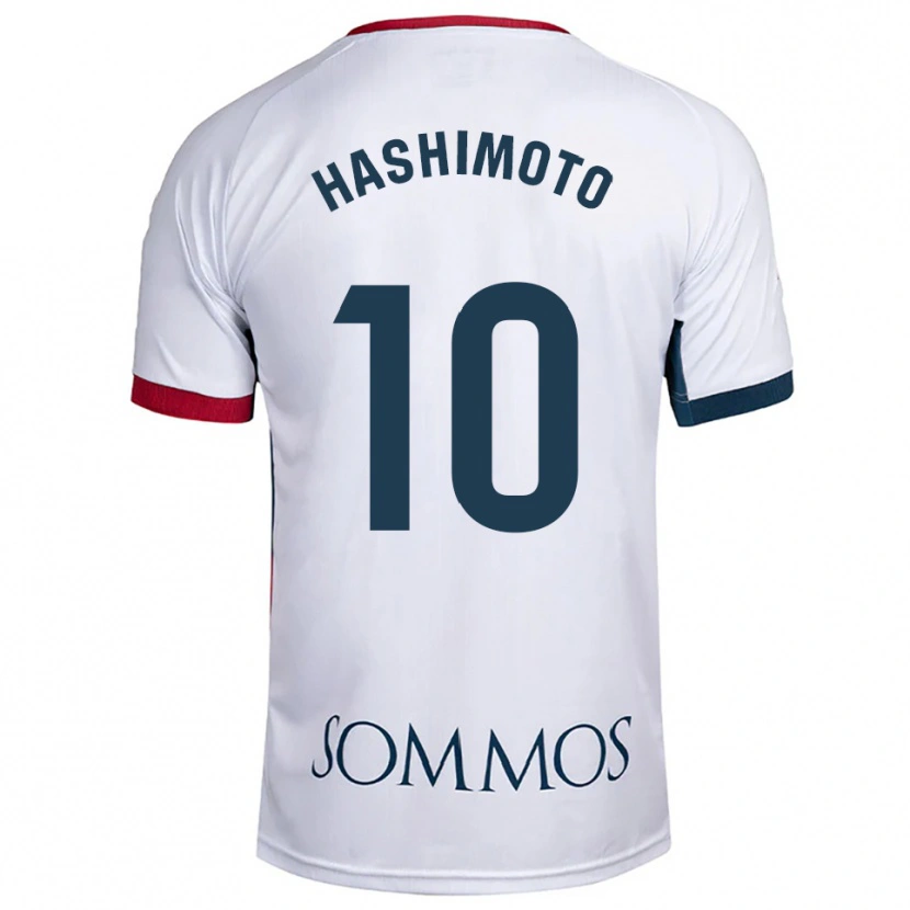 Danxen Hombre Camiseta Kento Hashimoto #10 Blanco Rojo 2ª Equipación 2025/26 La Camisa