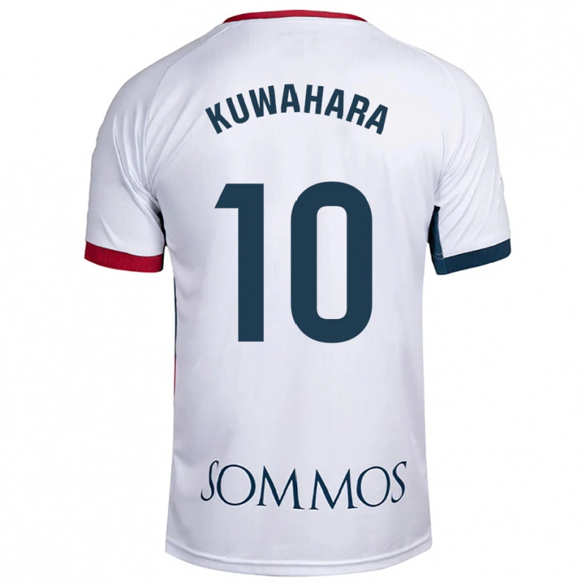 Danxen Hombre Camiseta Akane Kuwahara #10 Blanco Rojo 2ª Equipación 2025/26 La Camisa