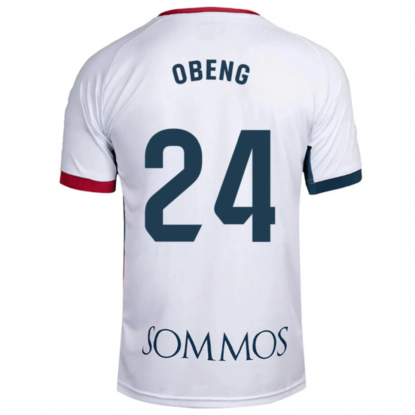 Danxen Hombre Camiseta Samuel Obeng #24 Blanco Rojo 2ª Equipación 2025/26 La Camisa