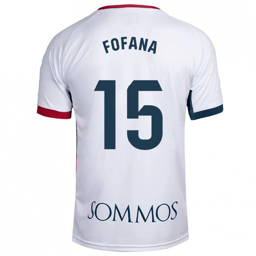 Danxen Hombre Camiseta Fadia Fofana #15 Blanco Rojo 2ª Equipación 2025/26 La Camisa