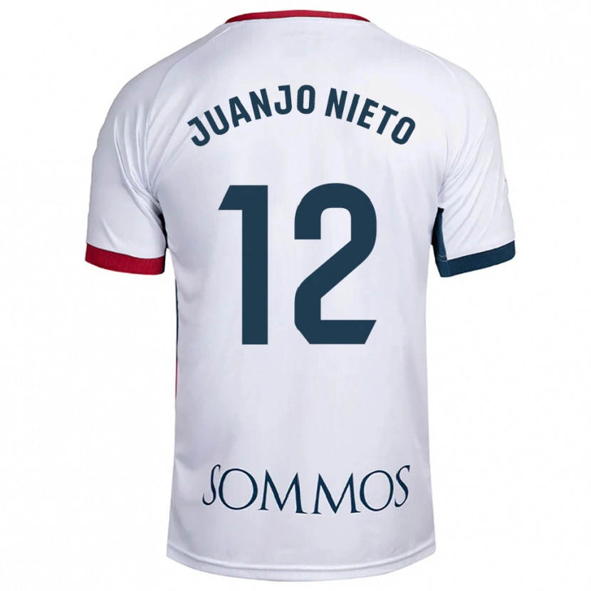 Danxen Hombre Camiseta Juanjo Nieto #12 Blanco Rojo 2ª Equipación 2025/26 La Camisa