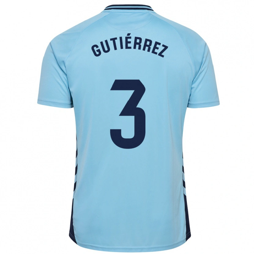 Danxen Hombre Camiseta Cristian Gutiérrez #3 Celeste 2ª Equipación 2025/26 La Camisa