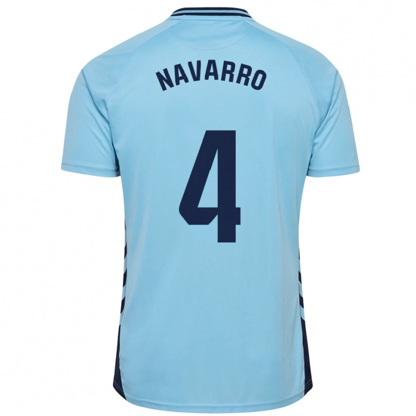Danxen Hombre Camiseta Carlos Navarro #4 Celeste 2ª Equipación 2025/26 La Camisa