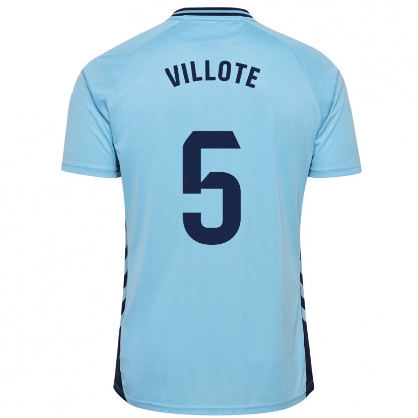 Danxen Hombre Camiseta Víctor Villote #5 Celeste 2ª Equipación 2025/26 La Camisa