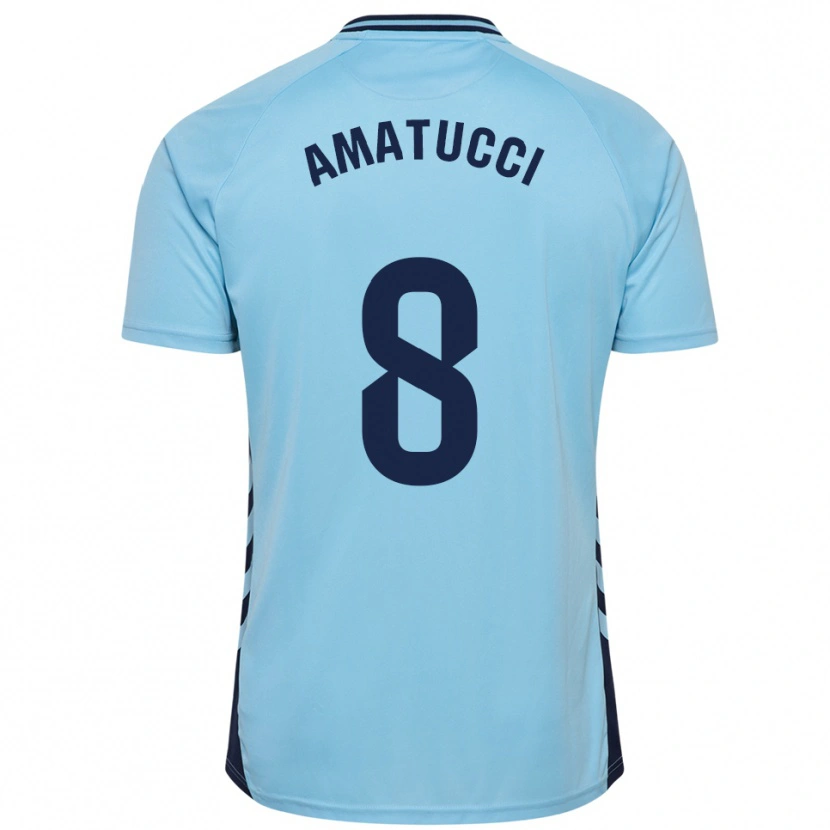 Danxen Hombre Camiseta Lorenzo Amatucci #8 Celeste 2ª Equipación 2025/26 La Camisa