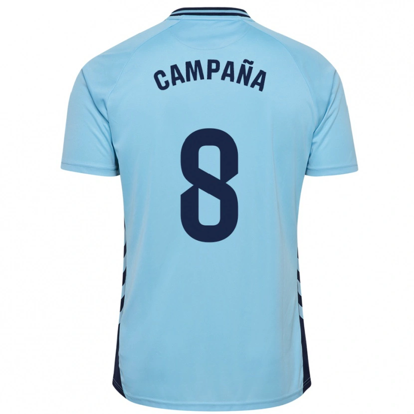 Danxen Hombre Camiseta José Campaña #8 Celeste 2ª Equipación 2025/26 La Camisa