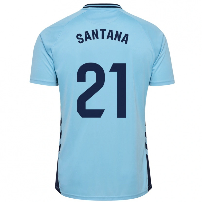 Danxen Hombre Camiseta Yadam Santana #21 Celeste 2ª Equipación 2025/26 La Camisa