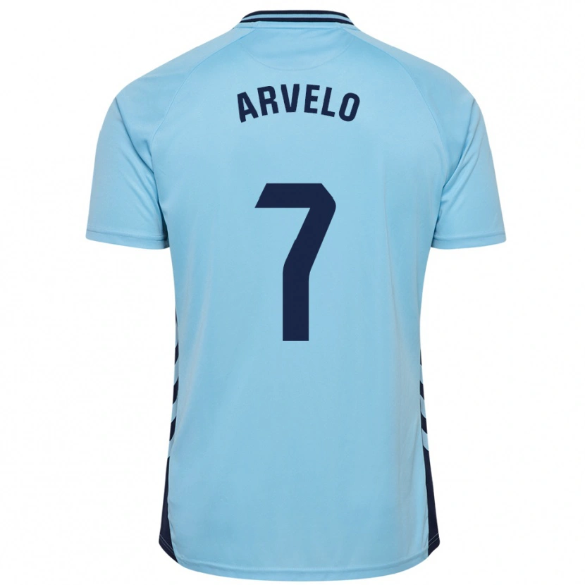 Danxen Hombre Camiseta Adam Arvelo #7 Celeste 2ª Equipación 2025/26 La Camisa