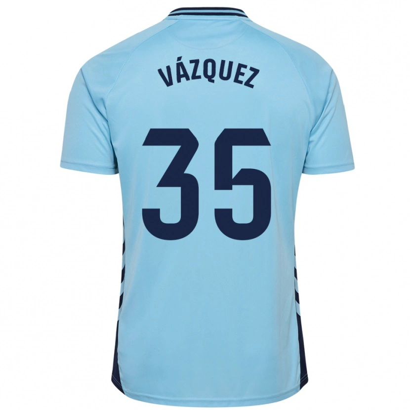 Danxen Hombre Camiseta Adrián Vázquez #35 Celeste 2ª Equipación 2025/26 La Camisa