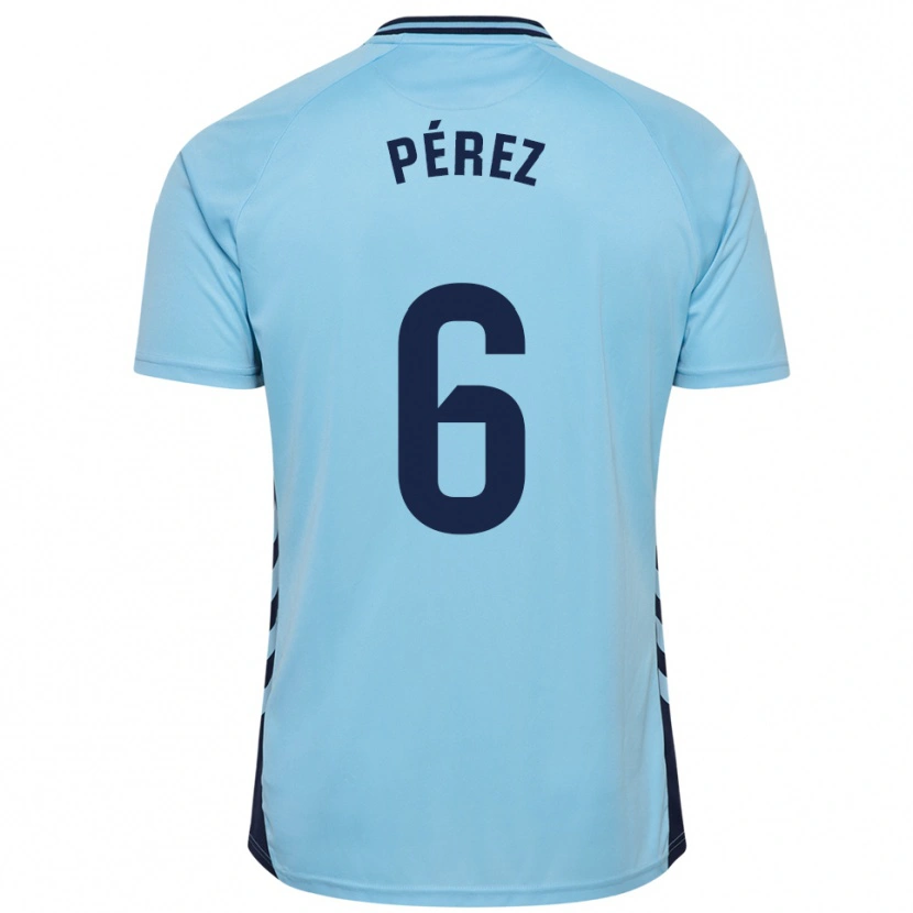 Danxen Hombre Camiseta Yoni Pérez #6 Celeste 2ª Equipación 2025/26 La Camisa