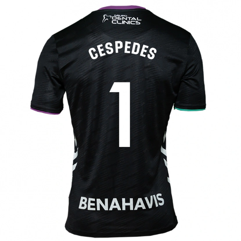 Danxen Hombre Camiseta Andrés Céspedes #1 Negro Morado Verde 2ª Equipación 2025/26 La Camisa