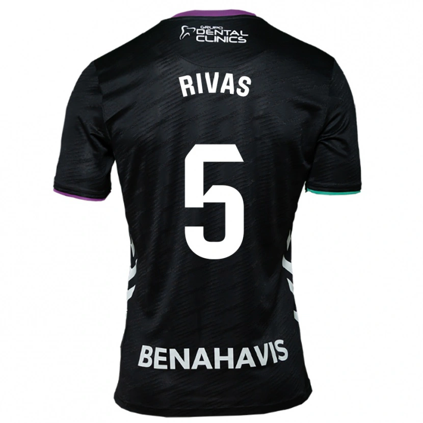 Danxen Hombre Camiseta Juande Rivas #5 Negro Morado Verde 2ª Equipación 2025/26 La Camisa