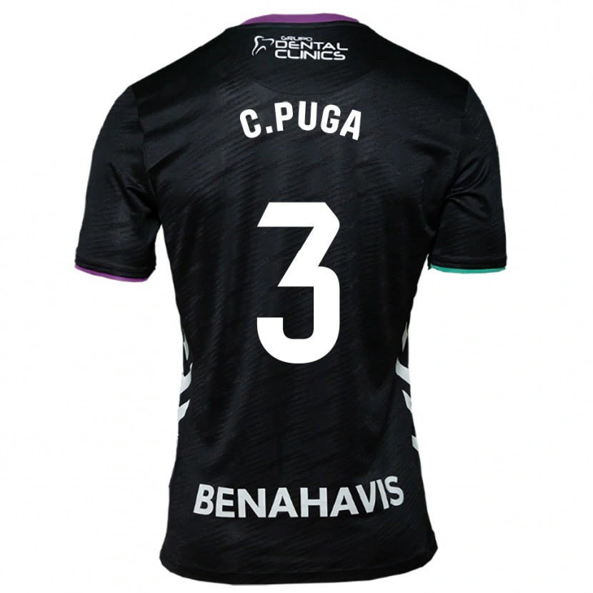 Danxen Hombre Camiseta Carlos Puga #3 Negro Morado Verde 2ª Equipación 2025/26 La Camisa