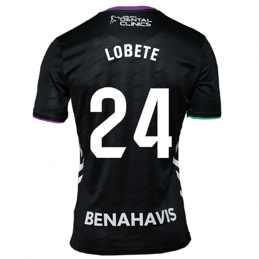 Danxen Hombre Camiseta Julen Lobete #24 Negro Morado Verde 2ª Equipación 2025/26 La Camisa