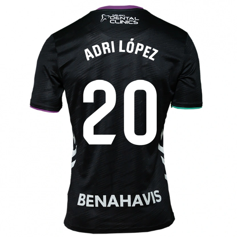 Danxen Hombre Camiseta Adri López #20 Negro Morado Verde 2ª Equipación 2025/26 La Camisa