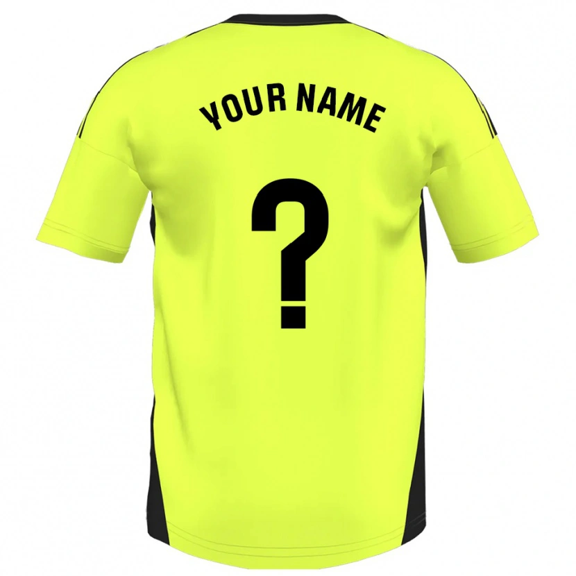 Danxen Hombre Camiseta Su Nombre #0 Amarillo Fluorescente 2ª Equipación 2025/26 La Camisa